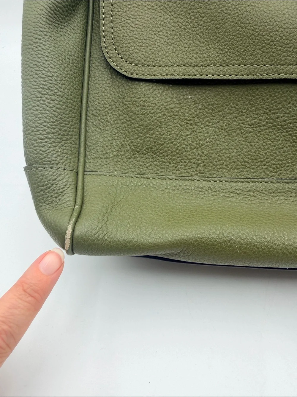 Coach Hudson F36810 Olive Saddle Pebbled Leather Messenger Laptop Bag